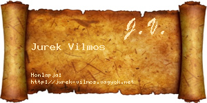 Jurek Vilmos névjegykártya